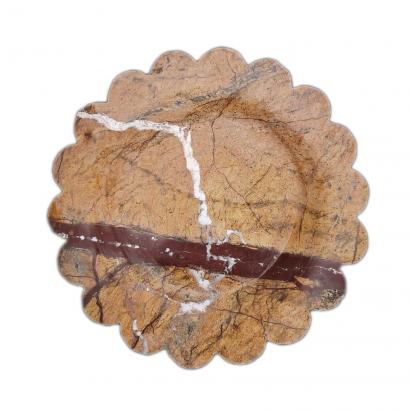 Decoretive Round Edged Round Marble Tray